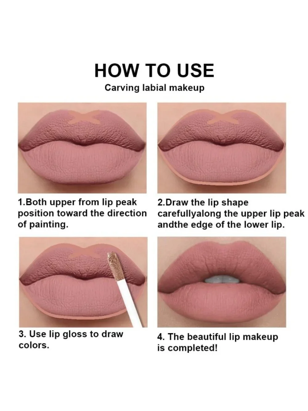 DNM 56# Nude Pink 2Pcs 24H Long-Lasting Matte Liquid Lipstick and Lip Liner Set